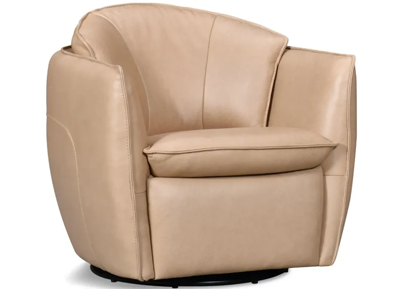 Sydney Leather Swivel Chair - Stone