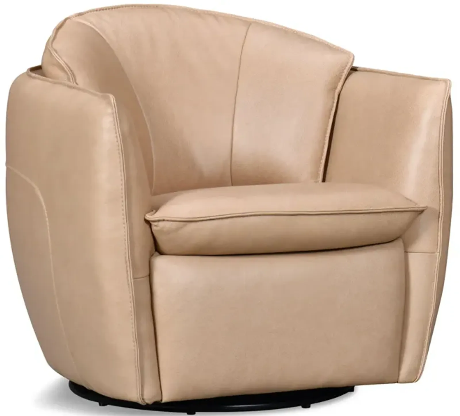 Sydney Leather Swivel Chair - Stone