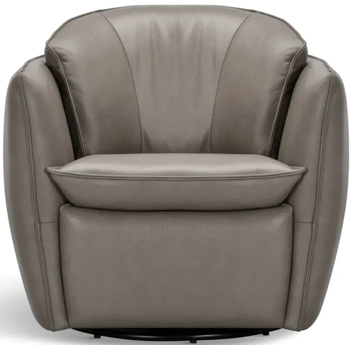 Sydney Leather Swivel Chair - Mushroom