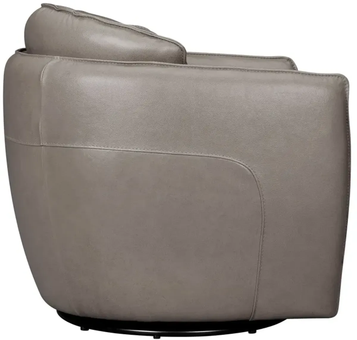 Sydney Leather Swivel Chair - Mushroom