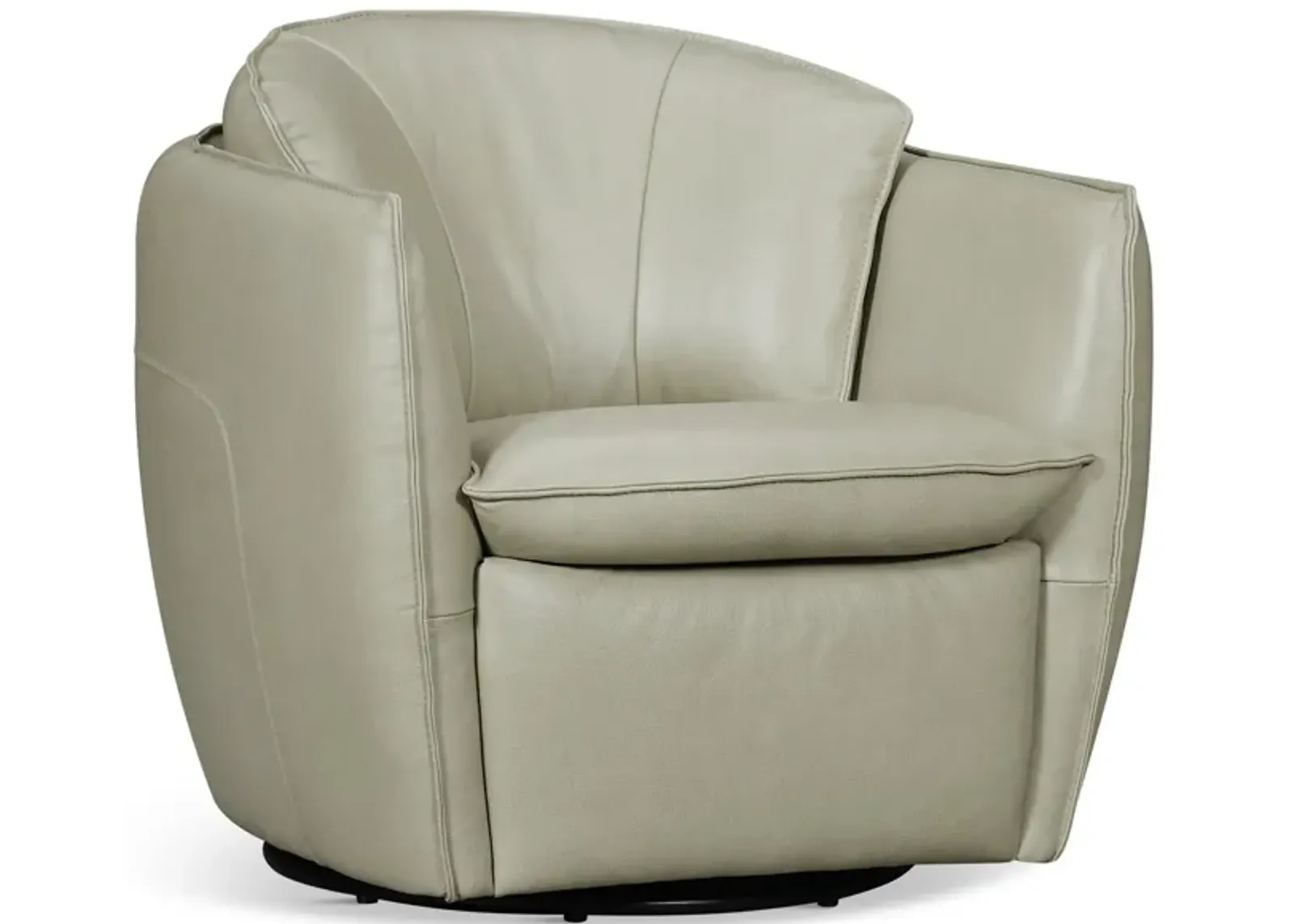 Sydney Leather Swivel Chair - Sage