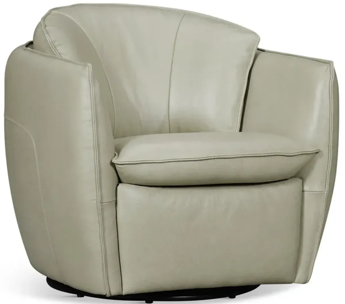 Sydney Leather Swivel Chair - Sage