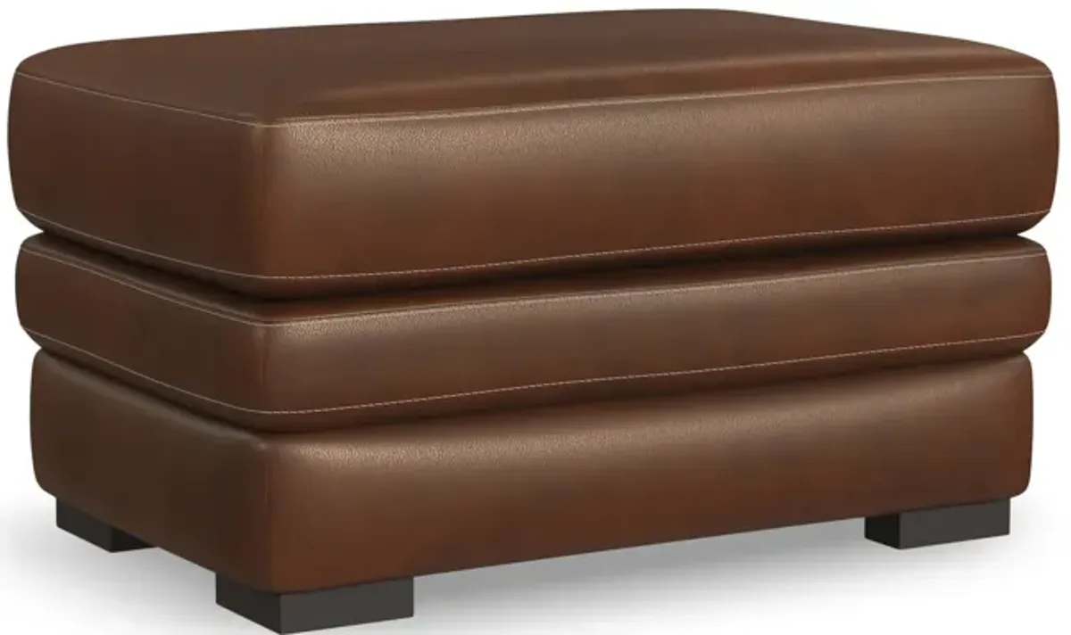 David Leather Ottoman