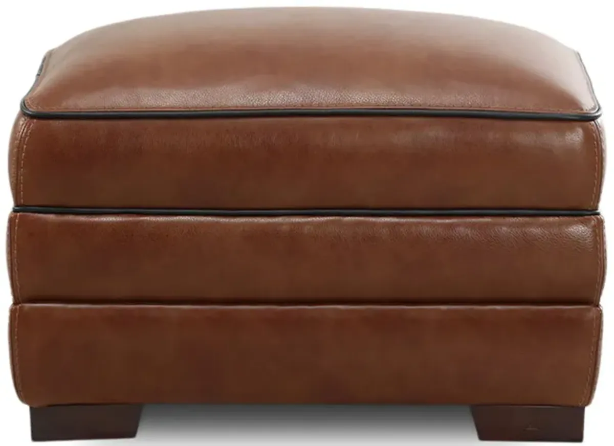 Bauer Leather Ottoman