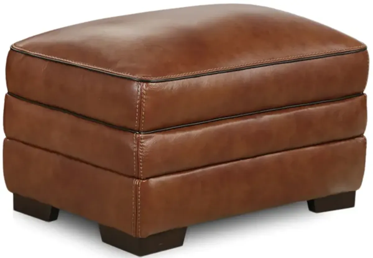 Bauer Leather Ottoman