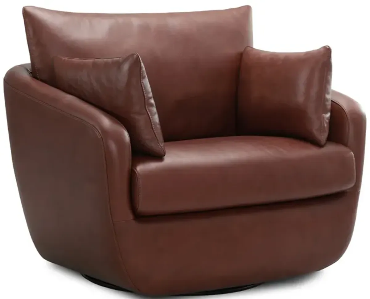 Park Leather Swivel Chair - Everest Bourbon