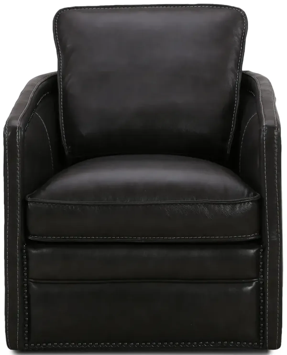 Pivot Leather Swivel Chair - London Charcoal