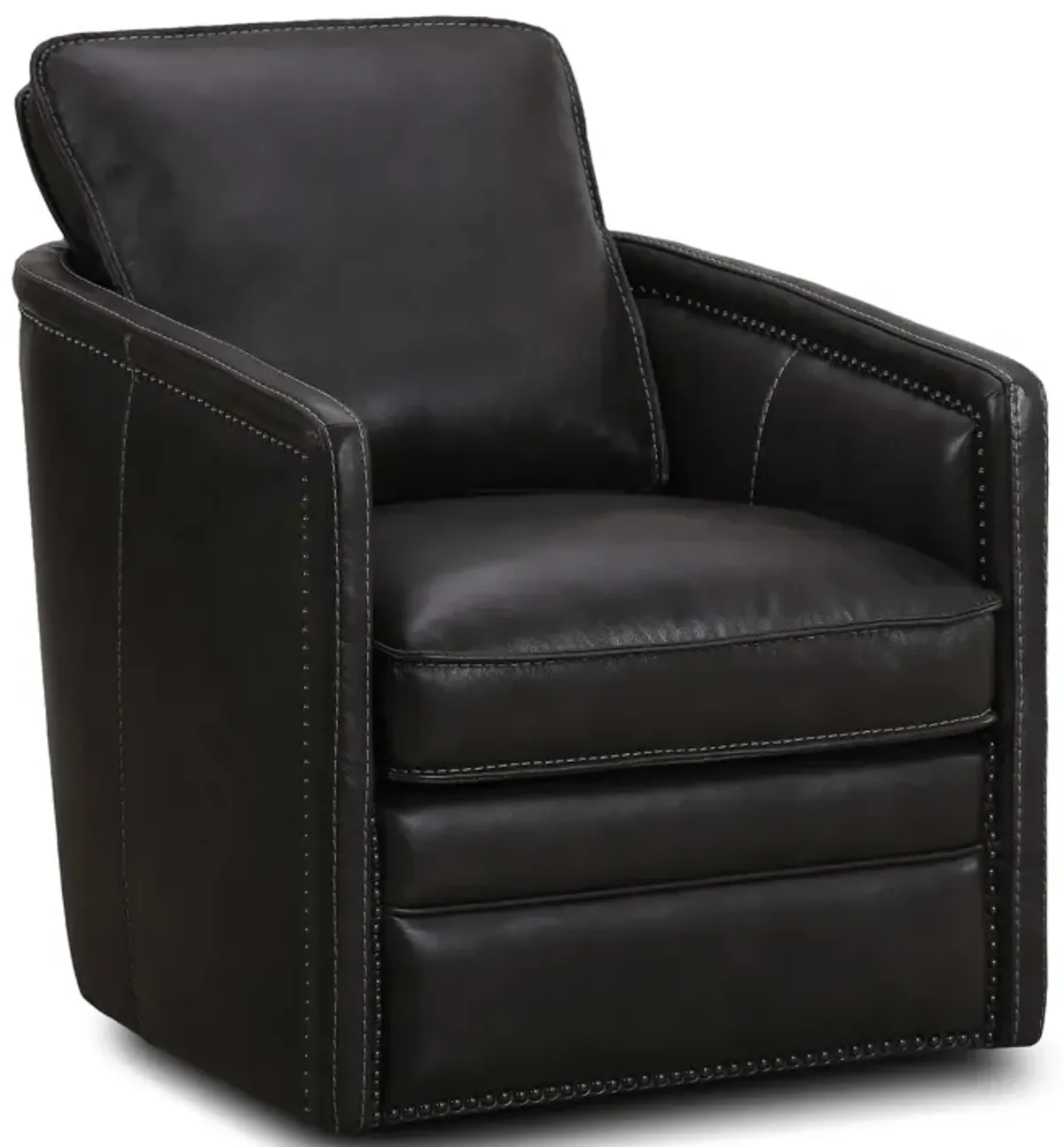 Pivot Leather Swivel Chair - London Charcoal