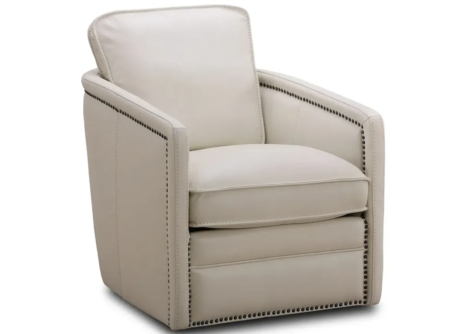 Pivot Leather Swivel Chair - Caesar Cream