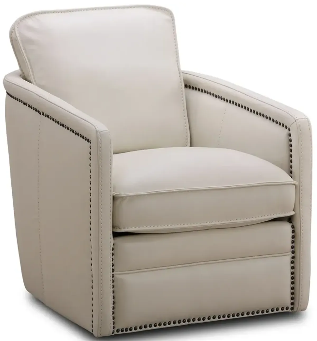 Pivot Leather Swivel Chair - Caesar Cream