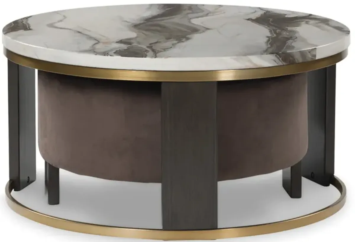 Claude Nesting Coffee Table With Ottoman