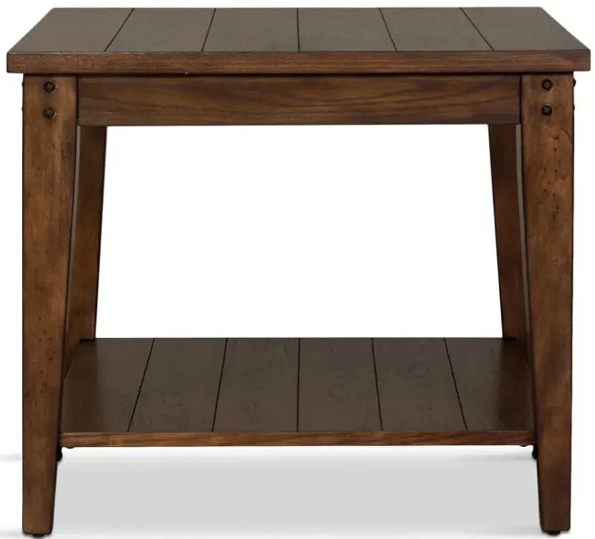 Cabin Square End Table - Rustic Brown