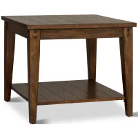 Cabin Square End Table - Rustic Brown