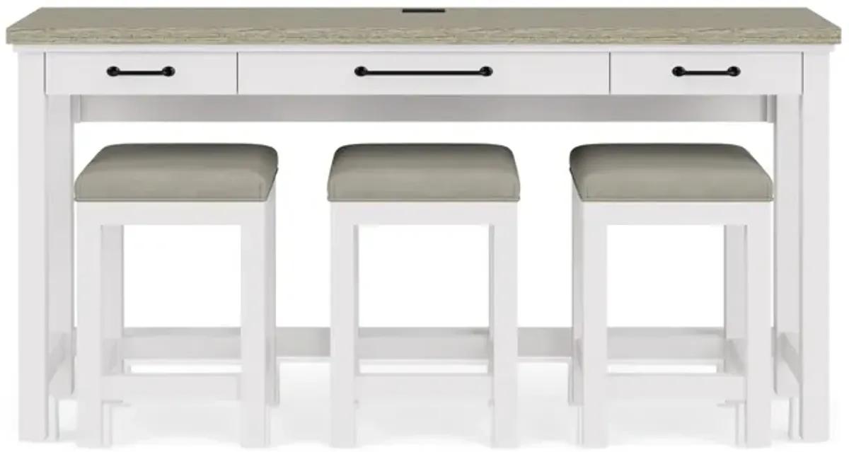 Jade Sofa Bar Table With 3 Stools