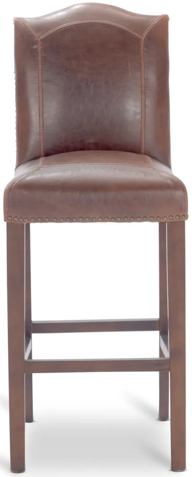 Traditional Bonded Leather Bar Stool