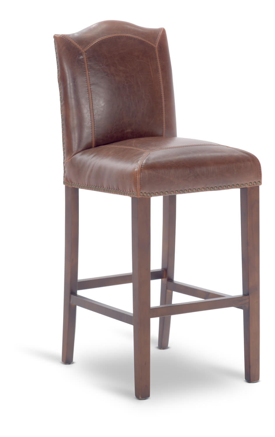 Traditional Bonded Leather Bar Stool