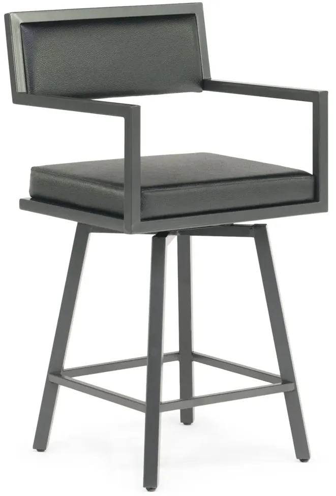 Ginger Pewter Swivel Counter Stool