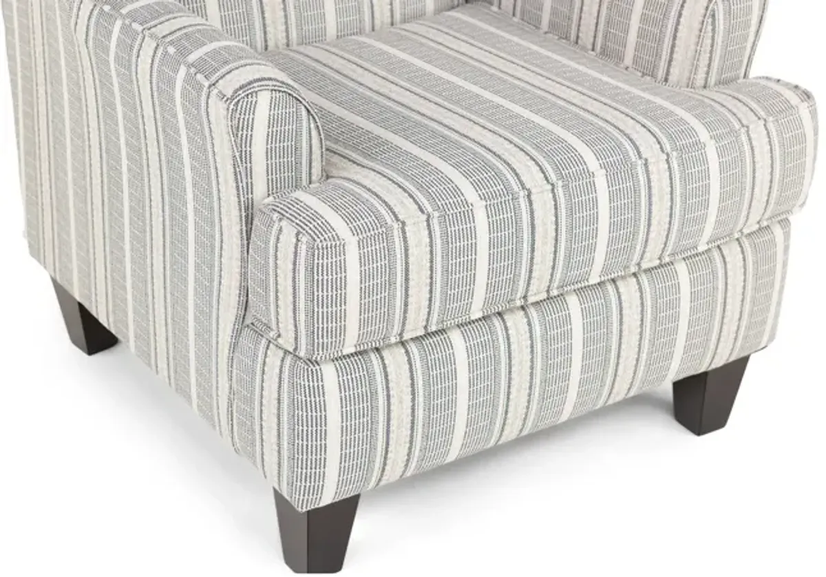 Newton Farmhouse Indigo Accent Chair