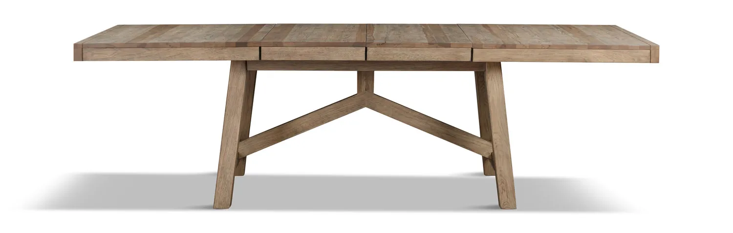 Casual Loft Solid Hickory Extension Trestle Table