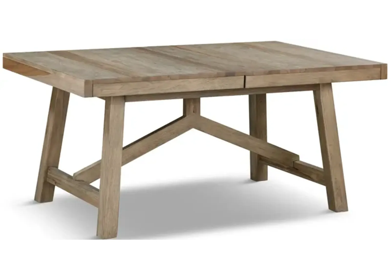 Casual Loft Solid Hickory Extension Trestle Table