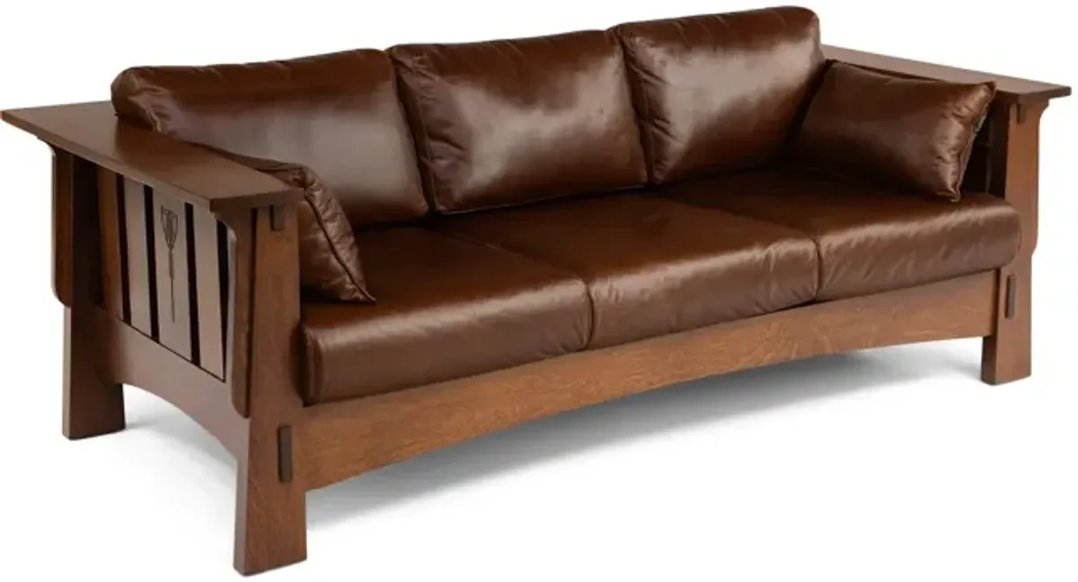 Aurora Leather Mission Sofa