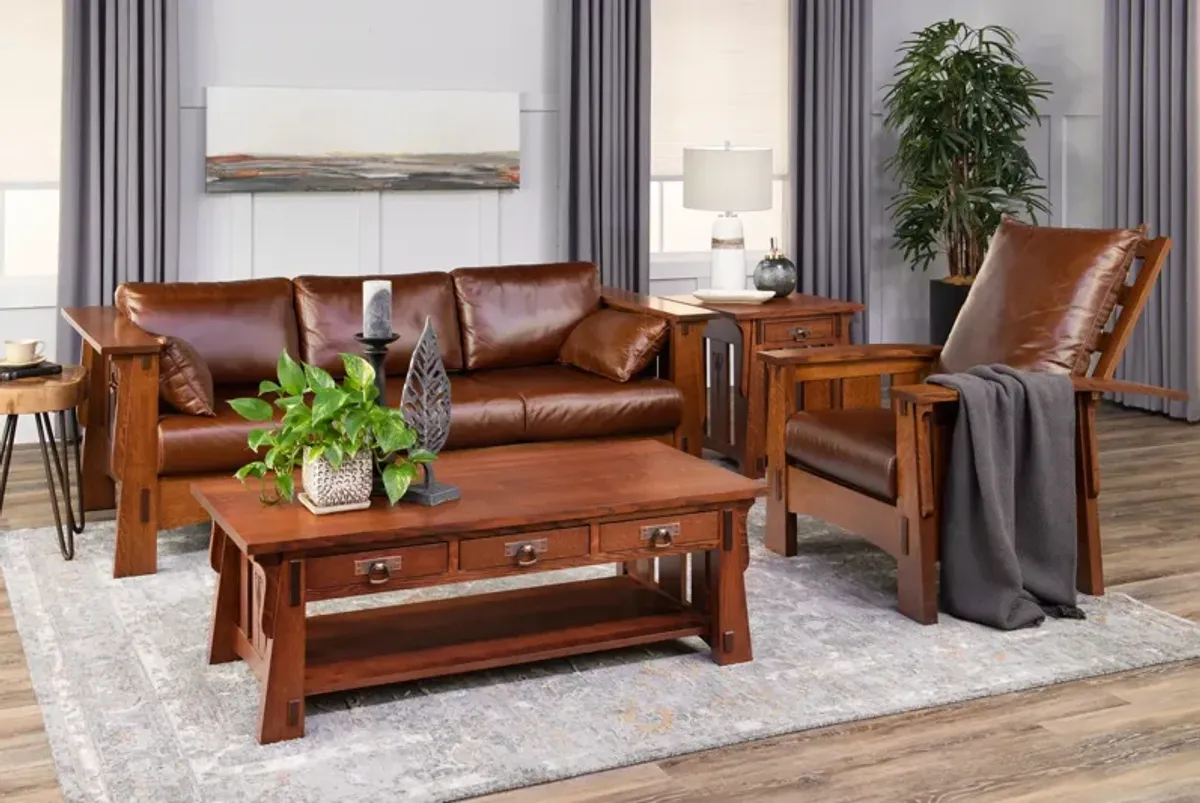 Aurora Leather Mission Sofa