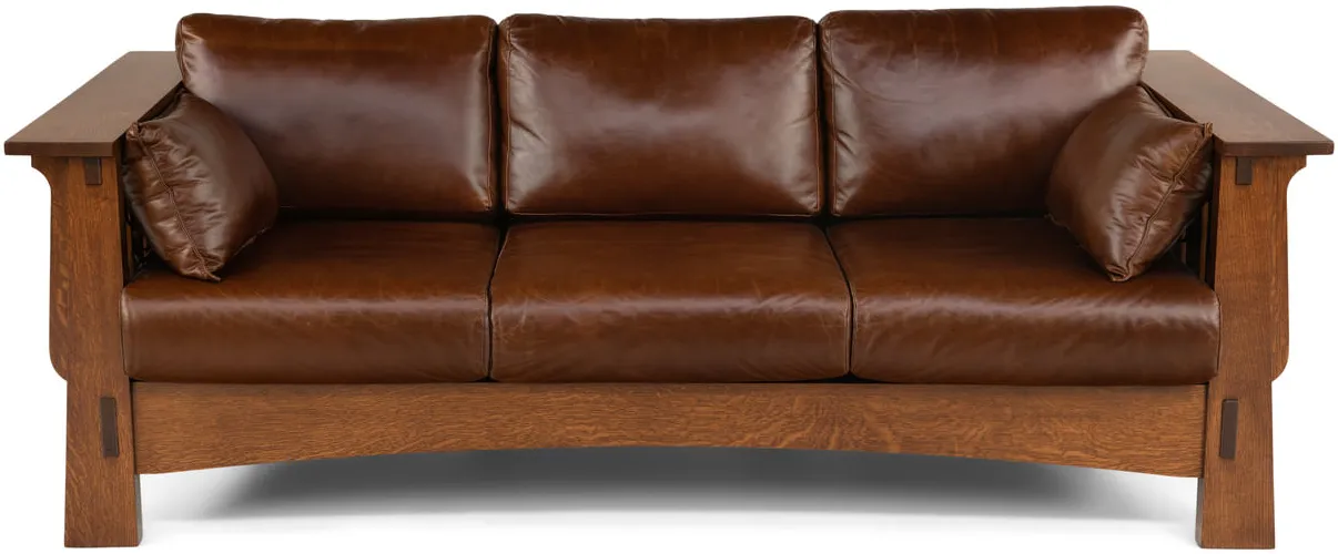 Aurora Leather Mission Sofa