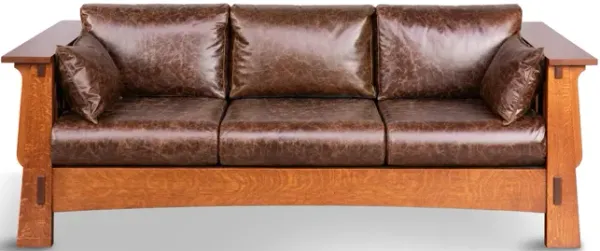Aurora Antique Carmel Leather Sofa 