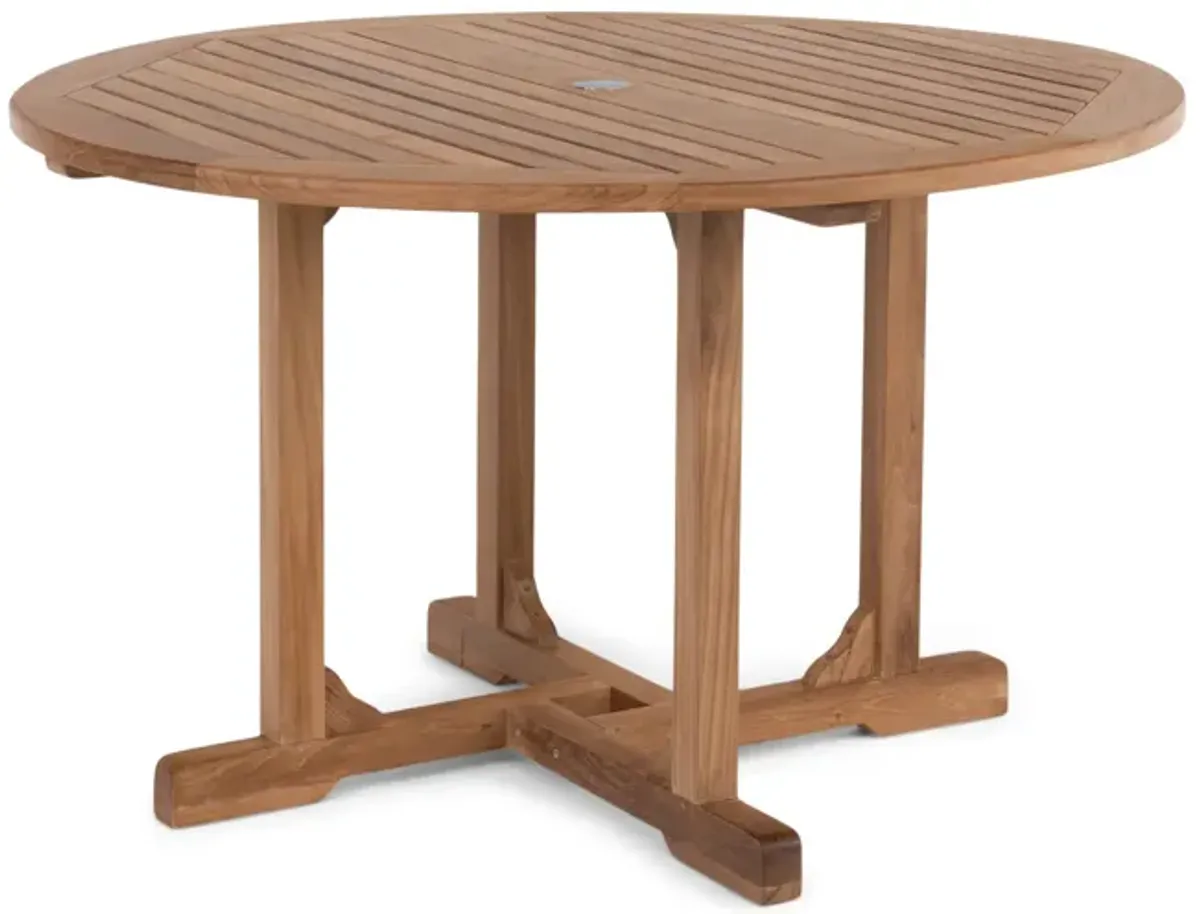 London 48  Round Teak Patio Dining Table