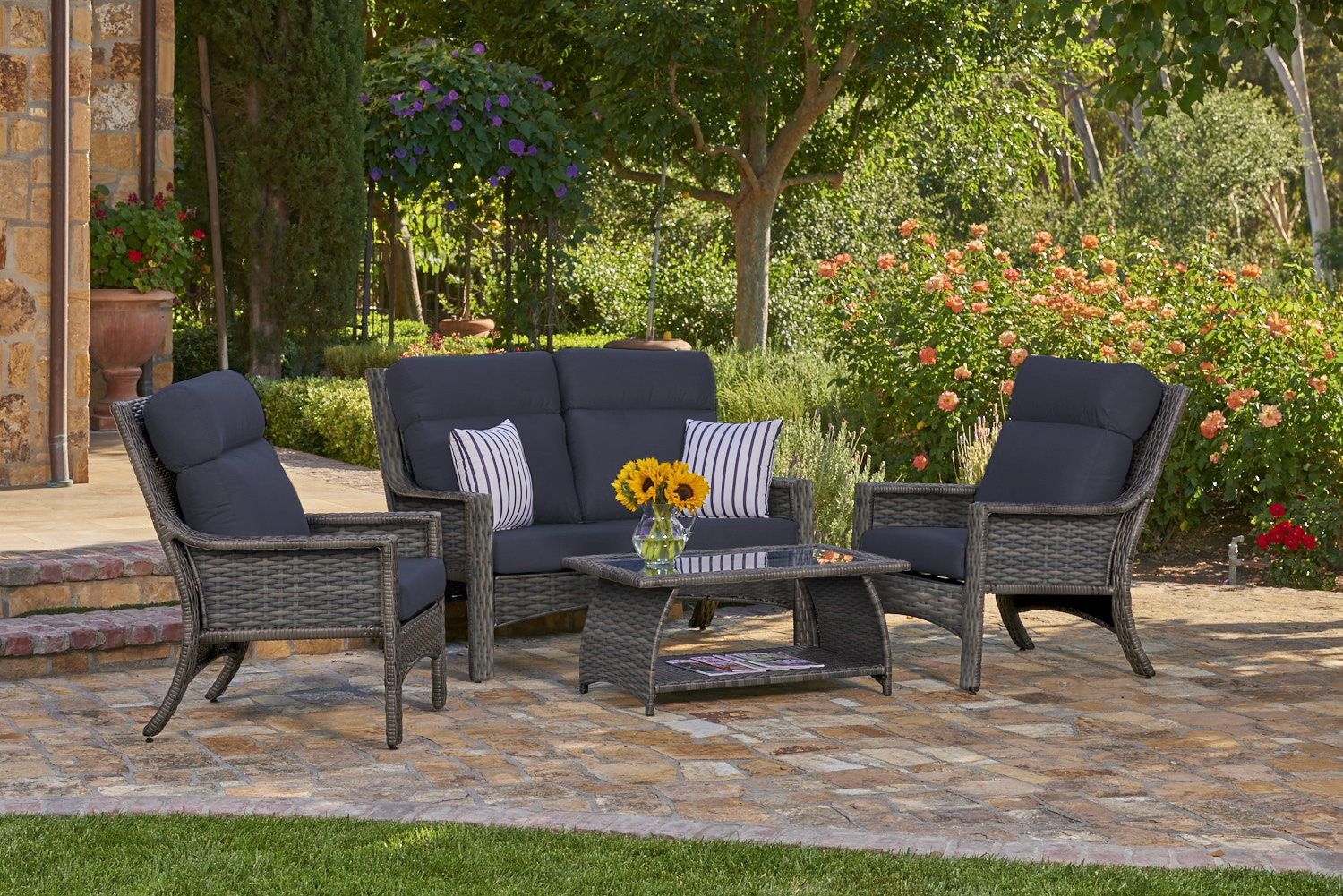 Baja 4 Piece Wicker Patio Set