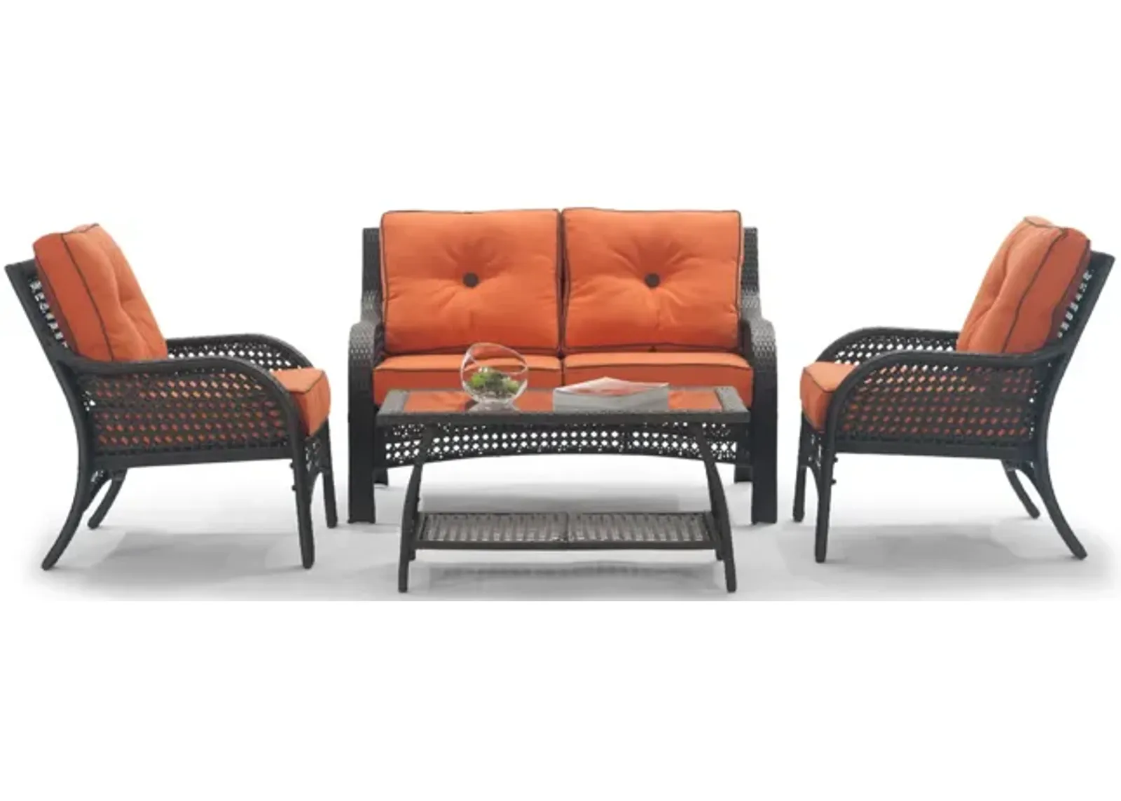 Lakewood 4 Piece Wicker Patio Set