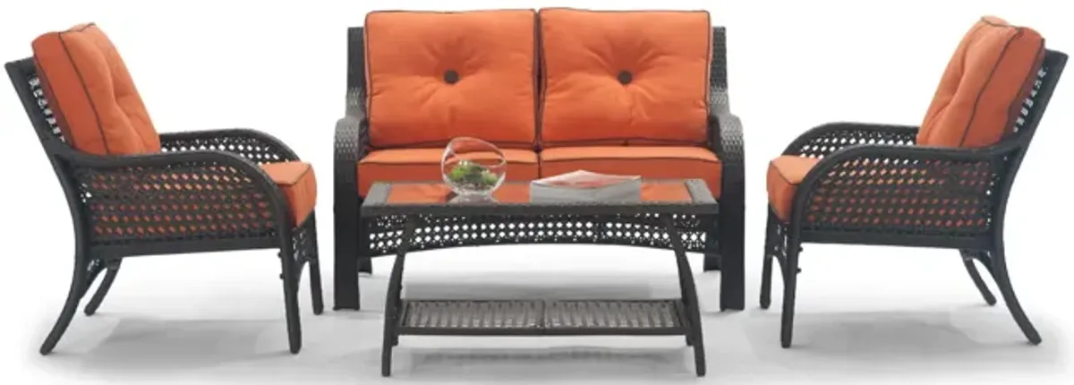 Lakewood 4 Piece Wicker Patio Set