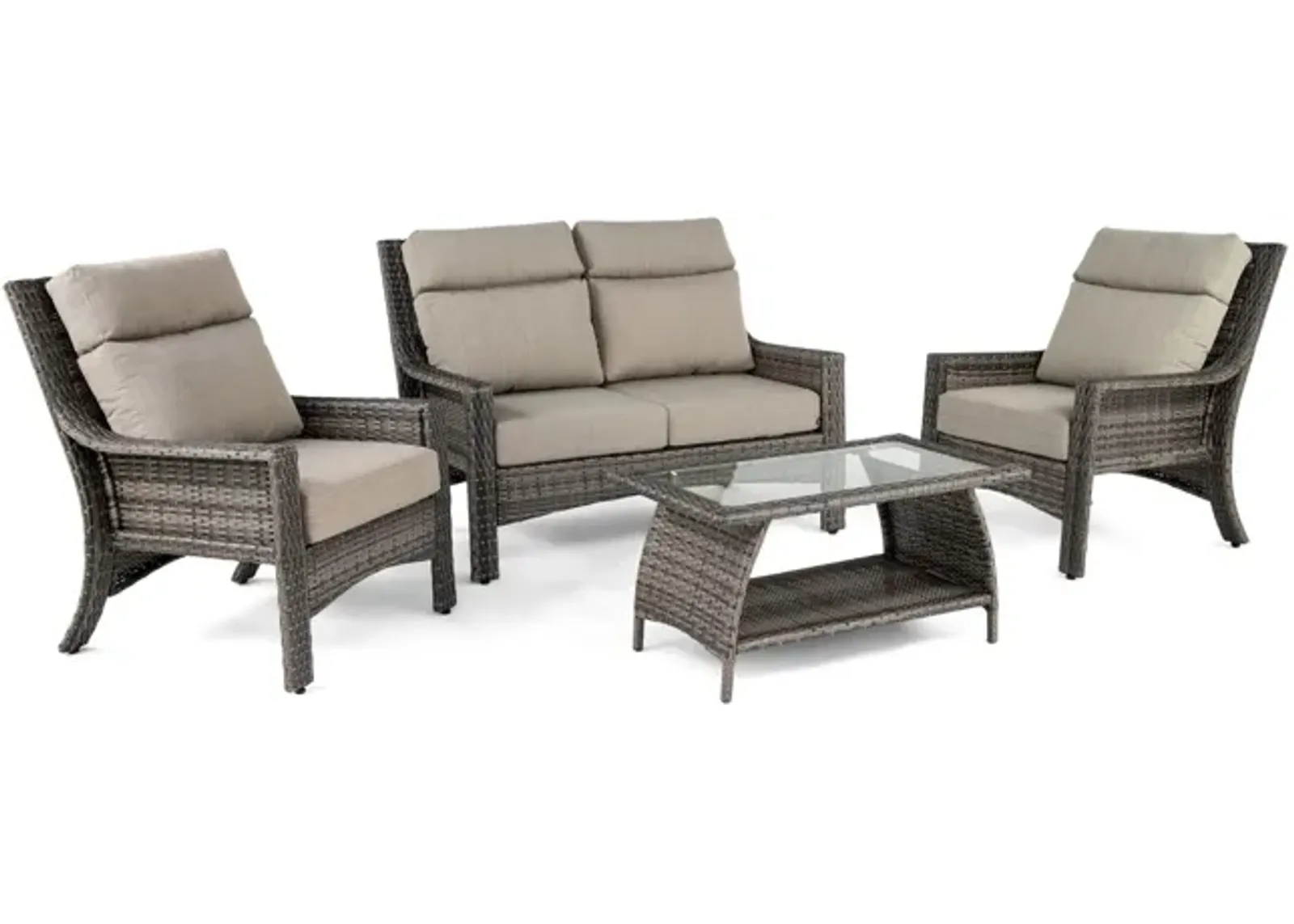 Baja Point 4 Piece Wicker Patio Set