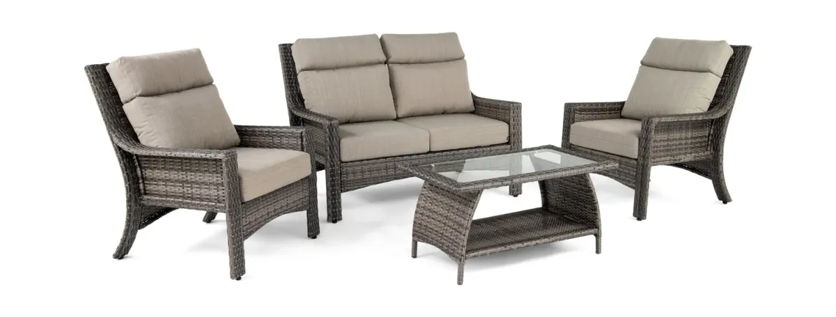 Baja Point 4 Piece Wicker Patio Set