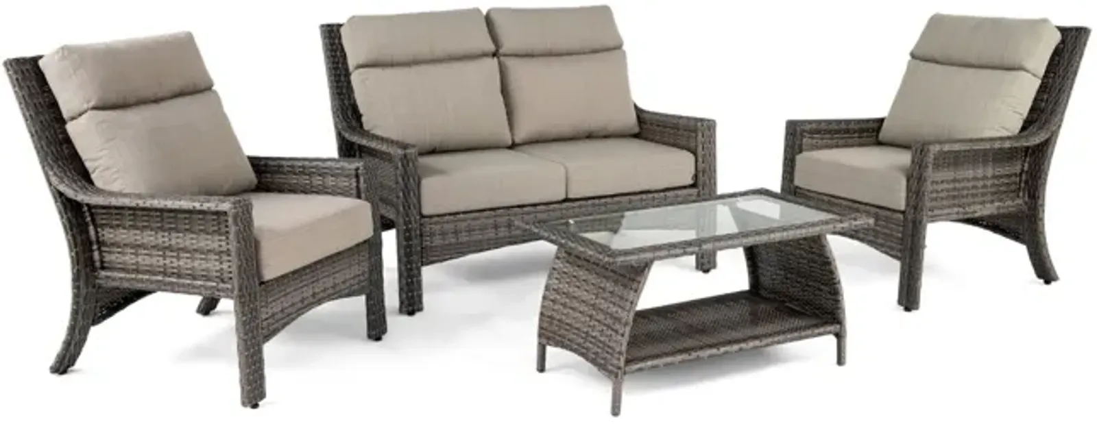 Baja Point 4 Piece Wicker Patio Set