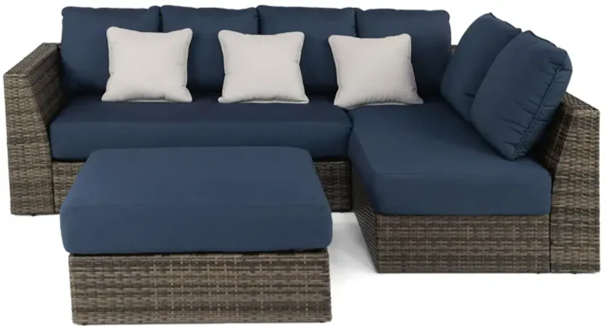 Lexus V 2 Piece Modular Sectional With Ottoman