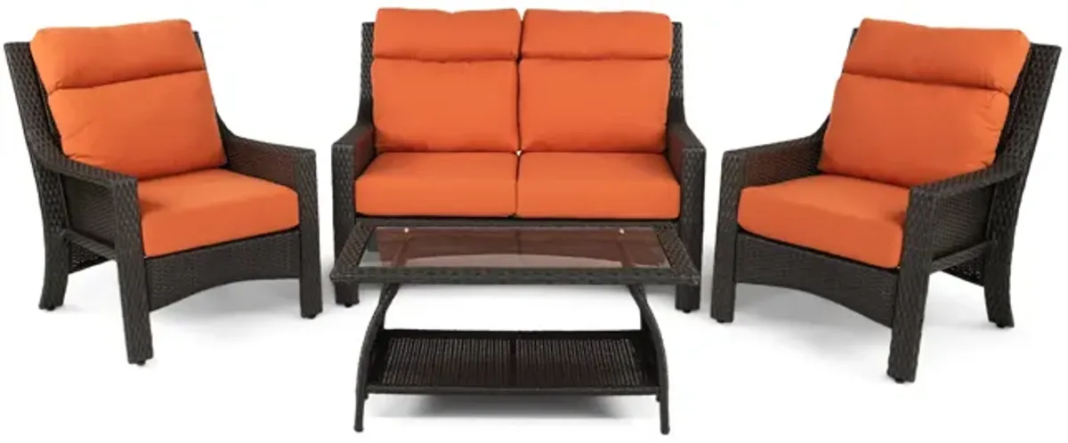 Baja Point II 4 Piece Wicker Patio Set