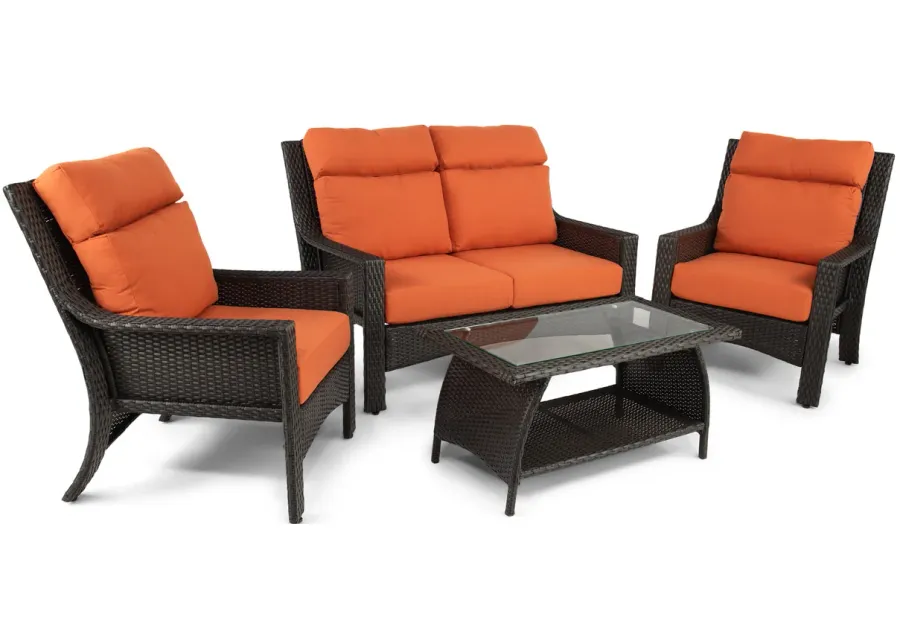 Baja Point II 4 Piece Wicker Patio Set