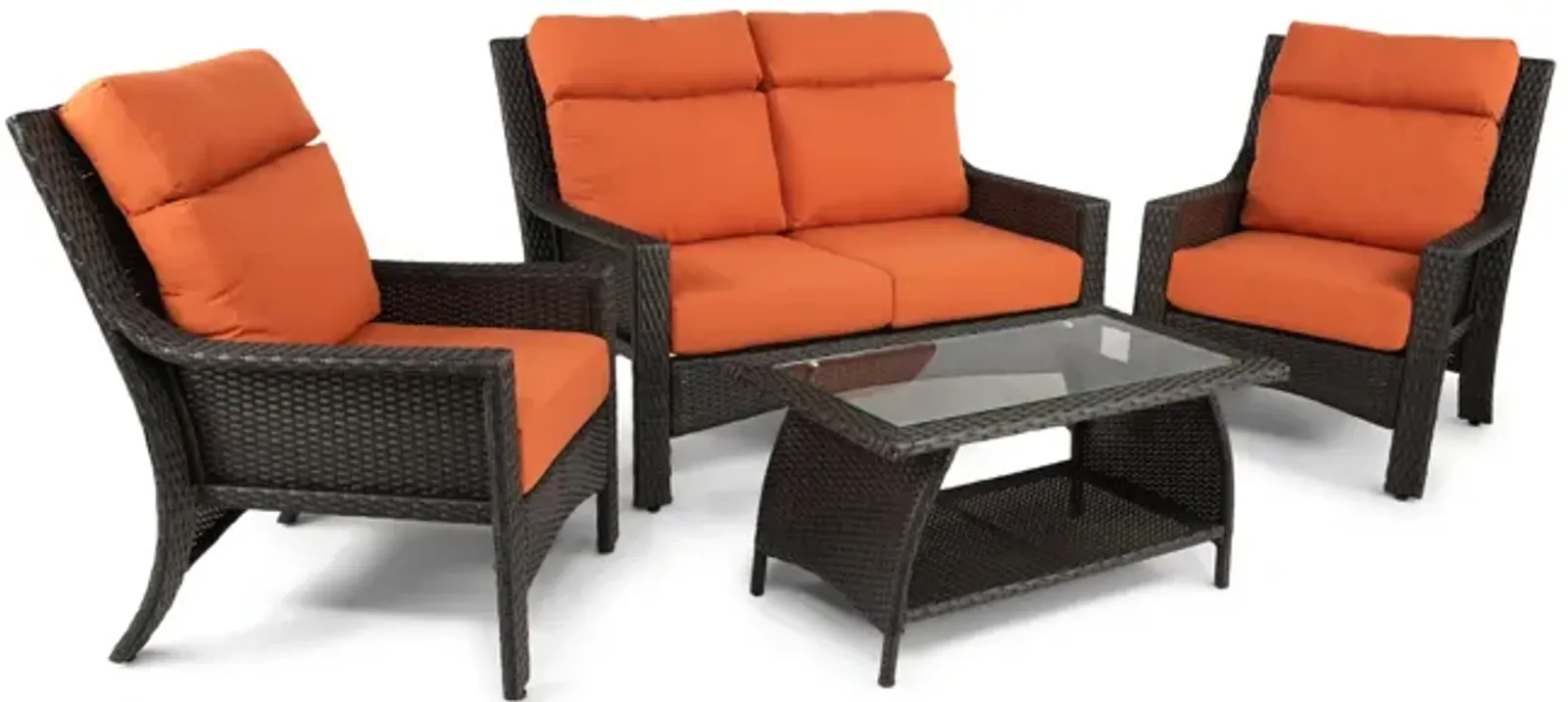 Baja Point II 4 Piece Wicker Patio Set