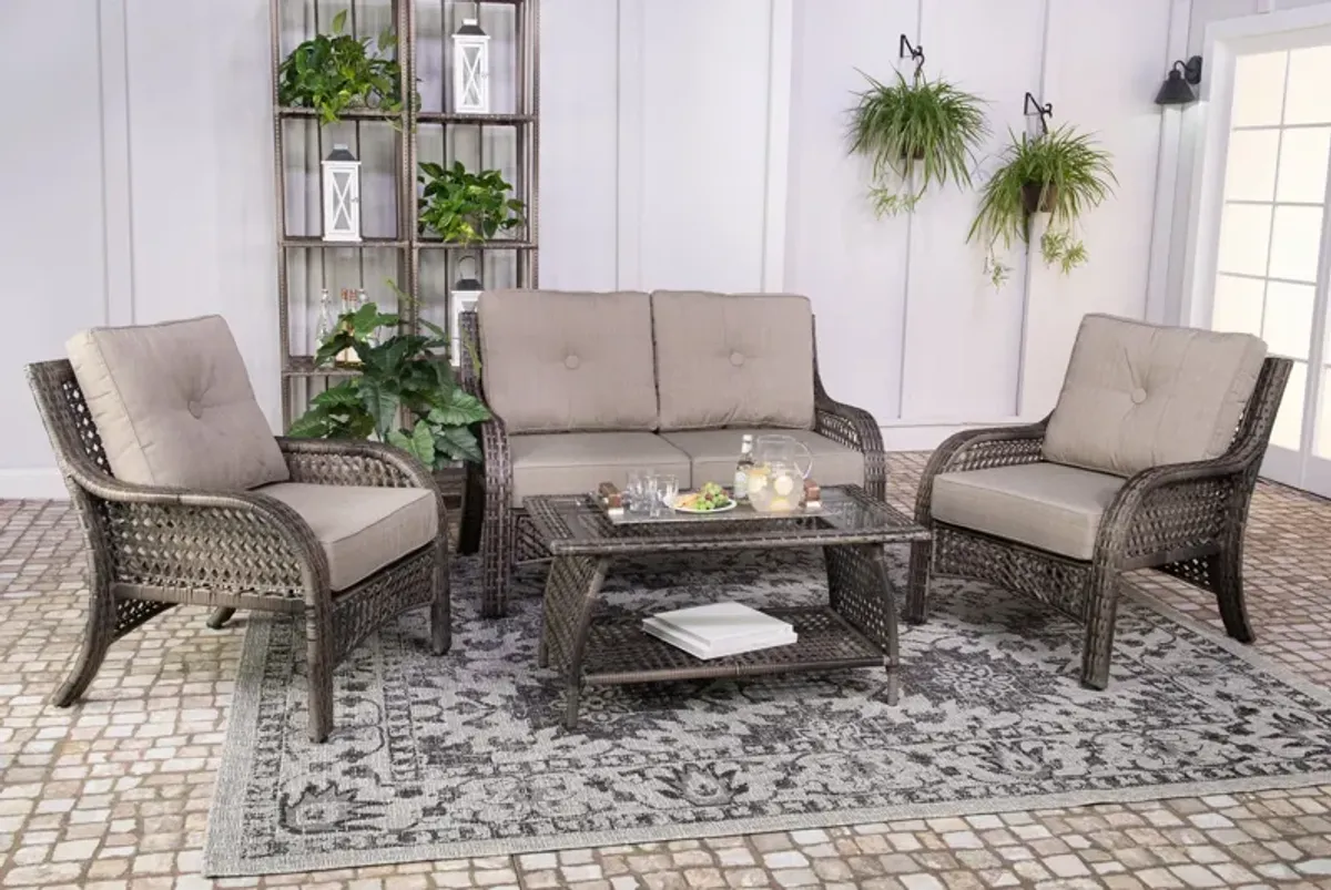 Lakewood II 4 Piece Wicker Patio Set