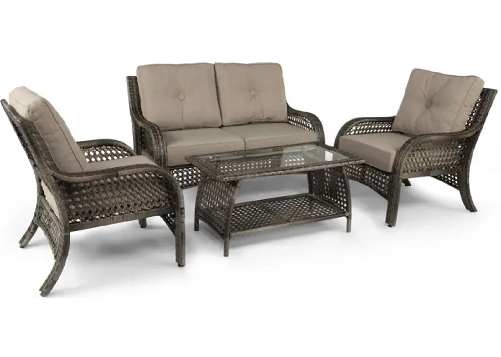 Lakewood II 4 Piece Wicker Patio Set