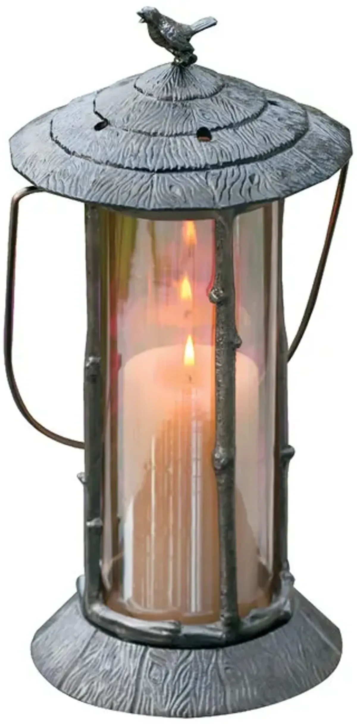 Song Bird Lantern with gold glass