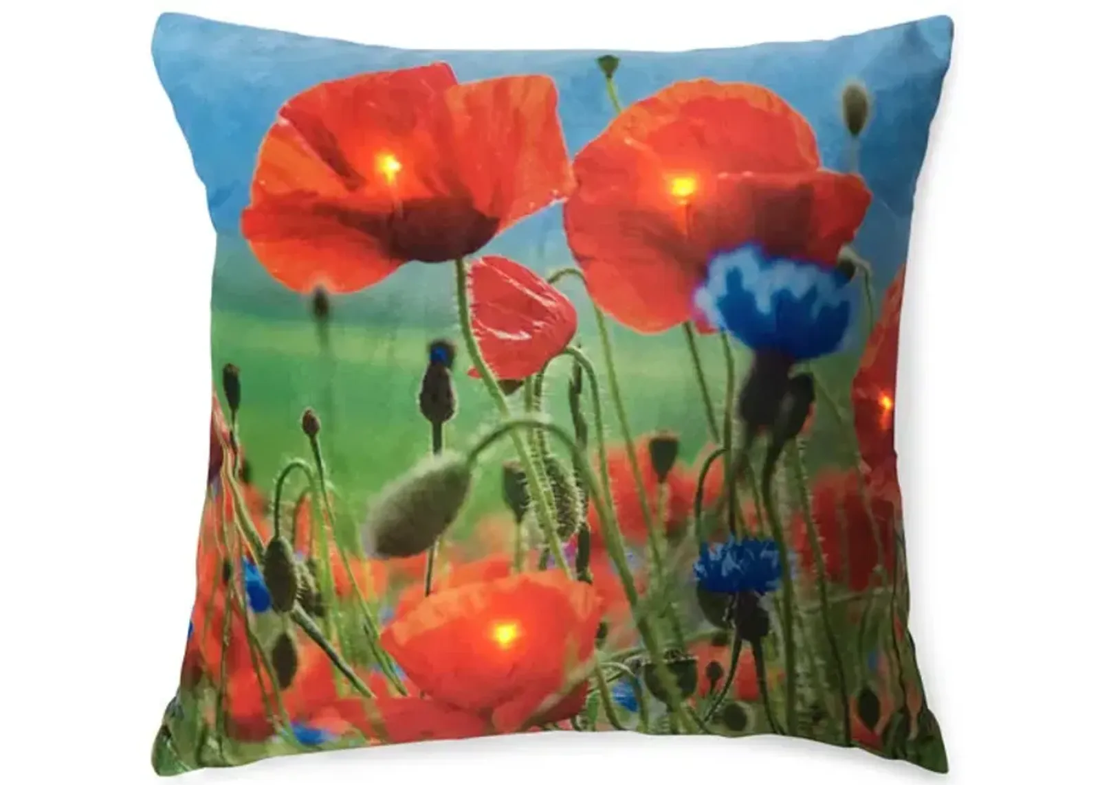 18  Red Poppy Pillow