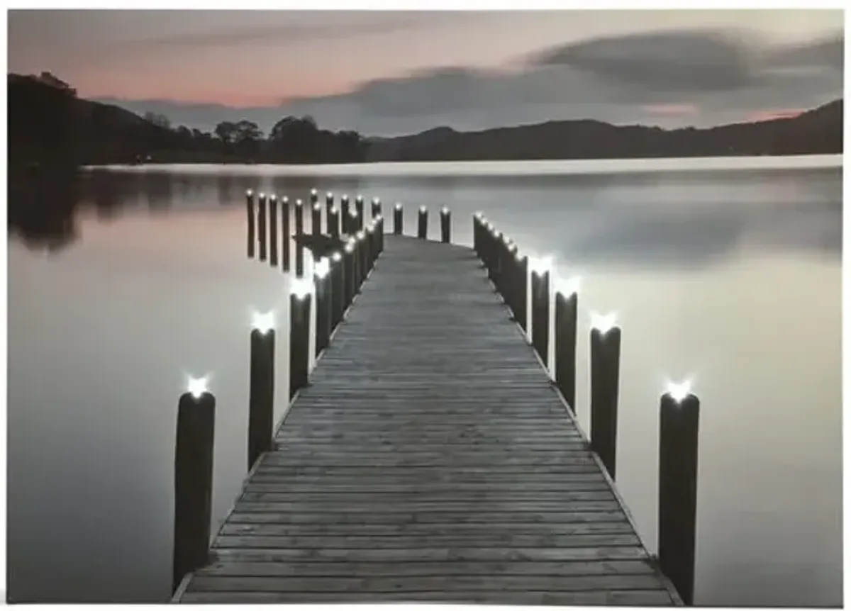 Dock On The Lake Canvas Art