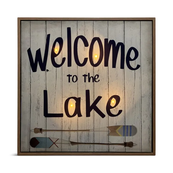 Framed Canvas Art - Welcome to the Lake