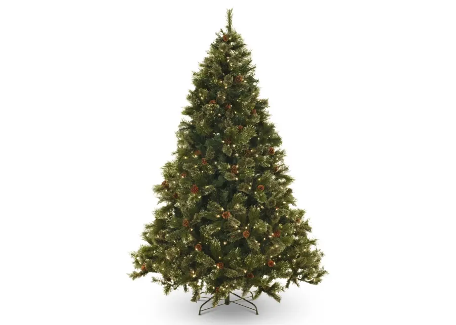 Oregon Pine 7.5  Pre-Lit Artificial Christmas Tree With White LED Lights