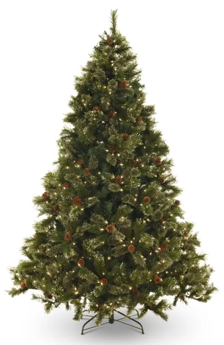 Oregon Pine 7.5  Pre-Lit Artificial Christmas Tree With White LED Lights