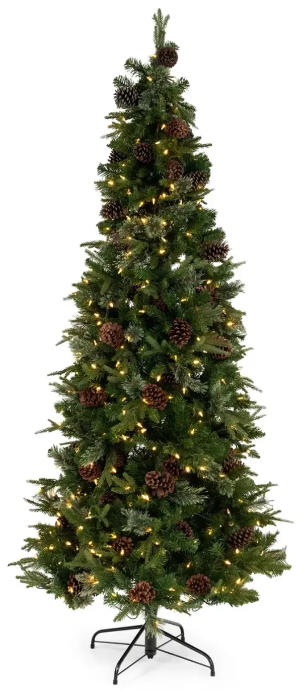 Woodland Pine 7.5  Artificial Christmas Tree With Warm White LED Lights
