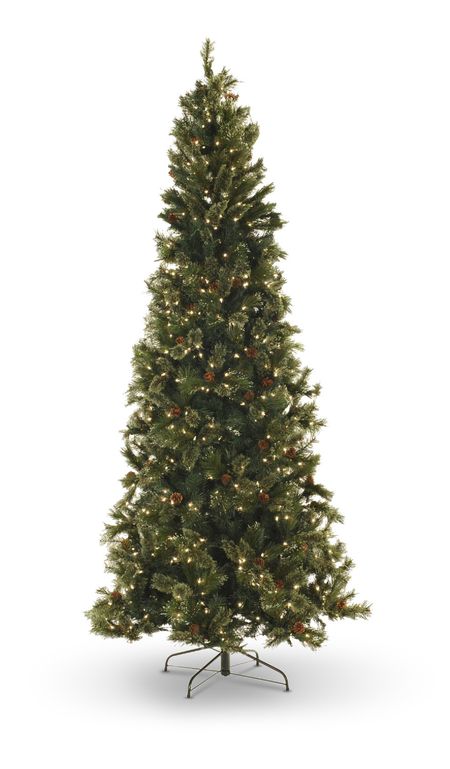 Oregon Pine 9  Pre-Lit Artificial Christmas Tree with Warm White LED Lights - Slim 