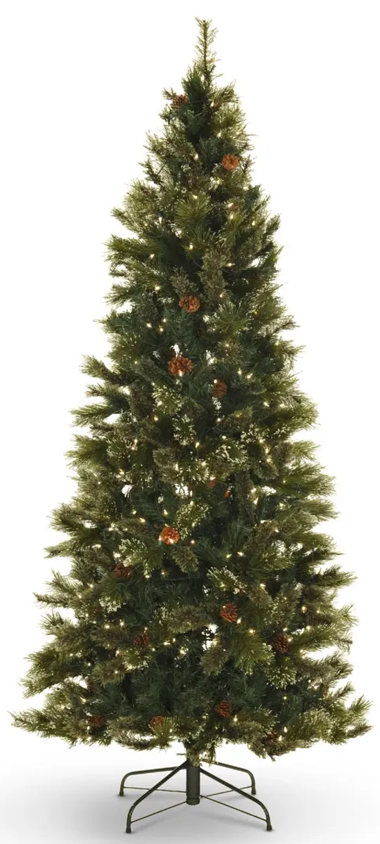 Oregon Pine 7.5  Pre-lit Artificial Christmas Tree with LED Lights - Slim